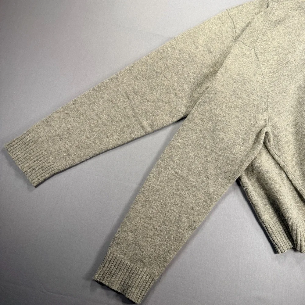 J Crew Premium Lambswool Quarter Zip Knit Pullover Sweater - Mens XL - Tan